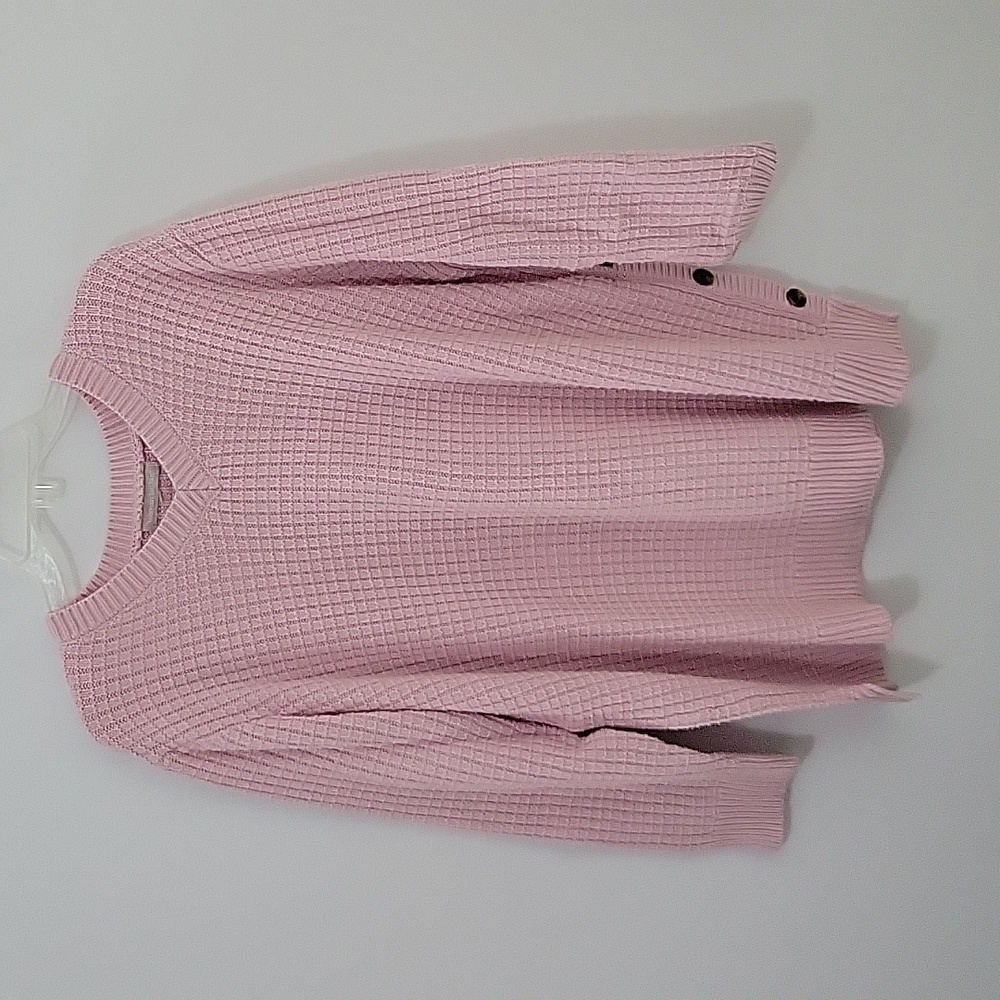 Woman Within Light Pink Knit Sweater, Size 1X